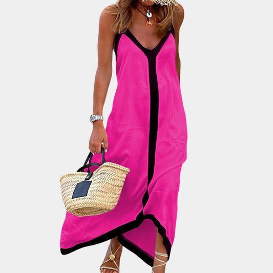 Jasmine | Damen-Maxi-Kleid mit V-Ausschnitt