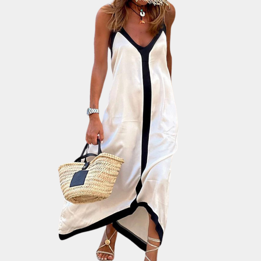 Jasmine | Damen-Maxi-Kleid mit V-Ausschnitt