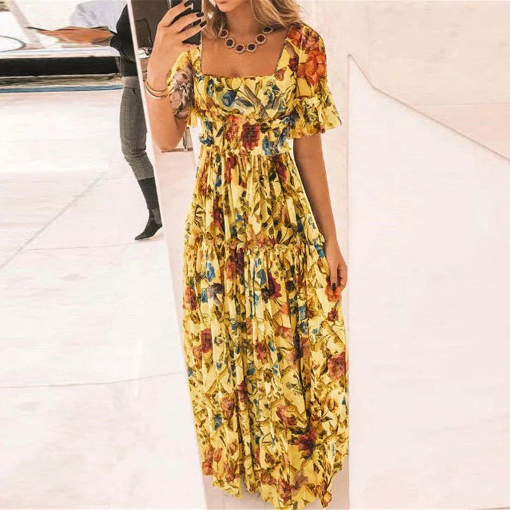 Lyla | Damen-Sommerkleid aus leichtem Stoff mit kurzen Ärmeln