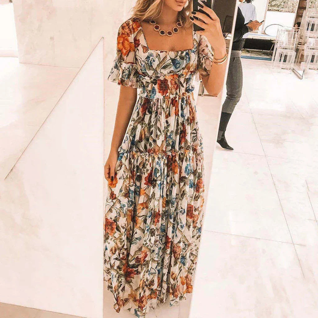 Lyla | Damen-Sommerkleid aus leichtem Stoff mit kurzen Ärmeln