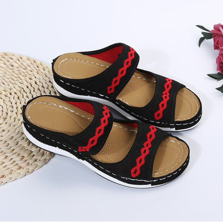 Rose | Orthopädische Retro-Sandalen zum Hineinschlüpfen