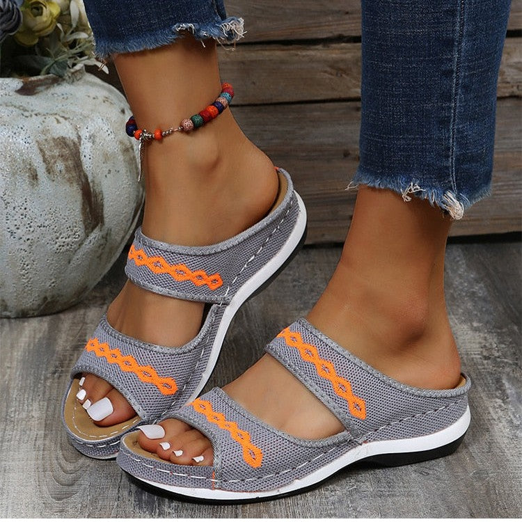 Rose | Orthopädische Retro-Sandalen zum Hineinschlüpfen