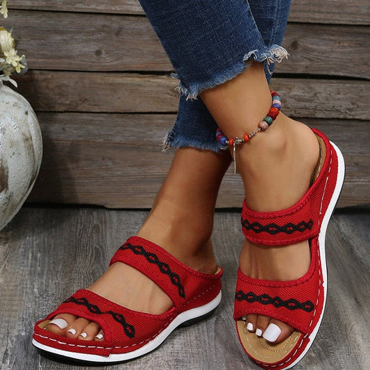 Rose | Orthopädische Retro-Sandalen zum Hineinschlüpfen