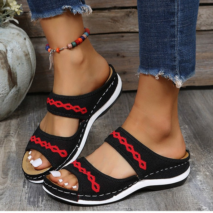 Rose | Orthopädische Retro-Sandalen zum Hineinschlüpfen