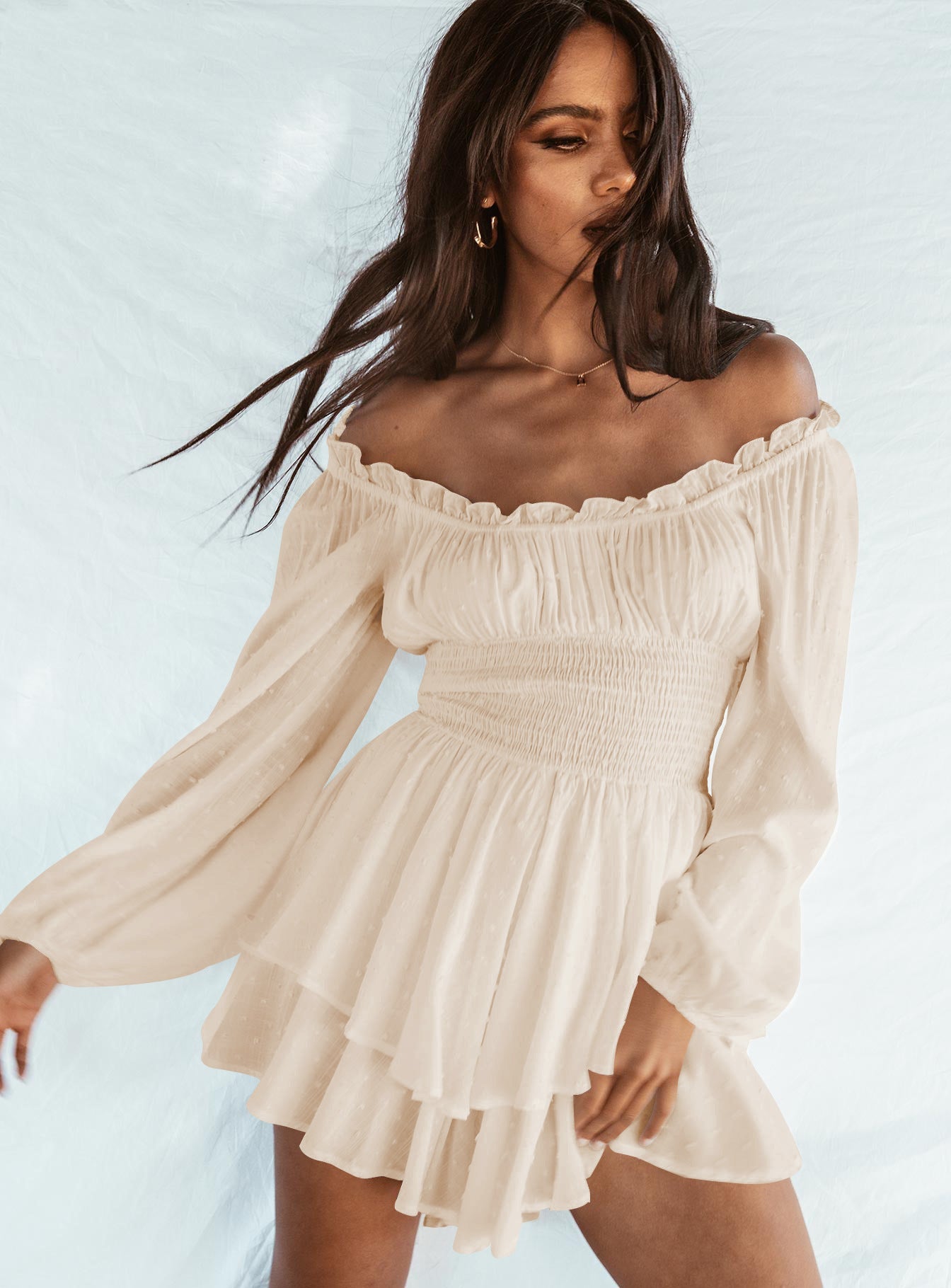 Claudia | Elegantes schulterfreies Sommerkleid für Frauen