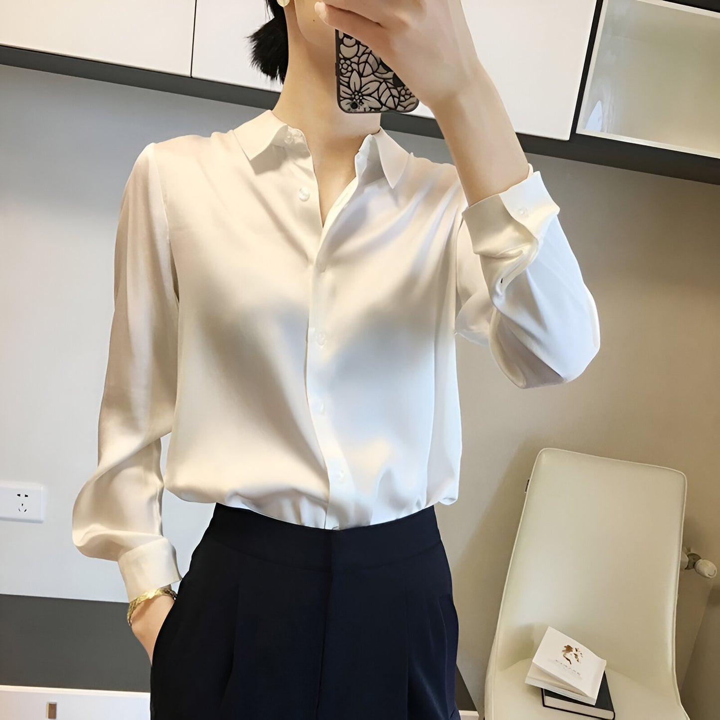Adin | Elegante Satinbluse