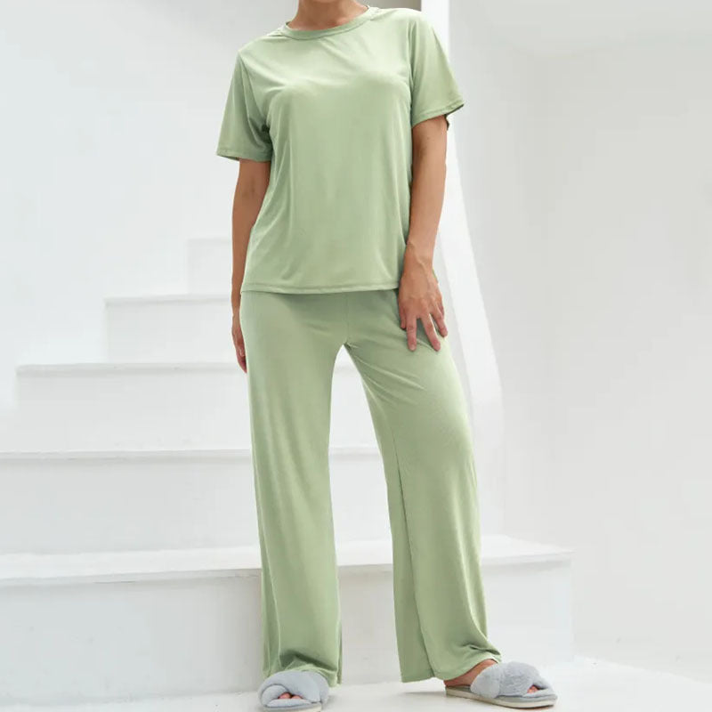 Beatriz - Lässiges Set mit Kurzarm-Top und weiten Hosen