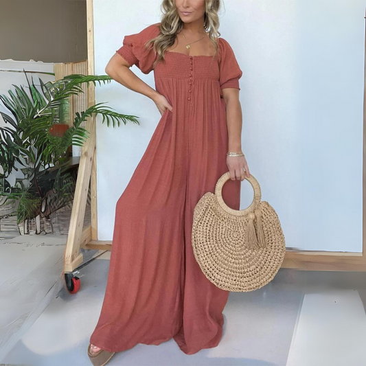 Destiny | Damen-Overall mit quadratischem Ausschnitt und Knopfleiste