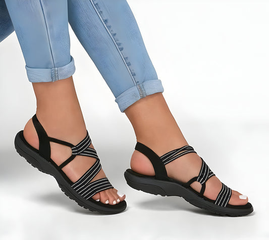 Arabella | Lässige Sandalen mit gestreiften Riemen und orthopädischem Komfort