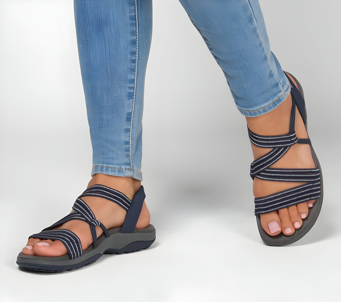 Arabella | Lässige Sandalen mit gestreiften Riemen und orthopädischem Komfort