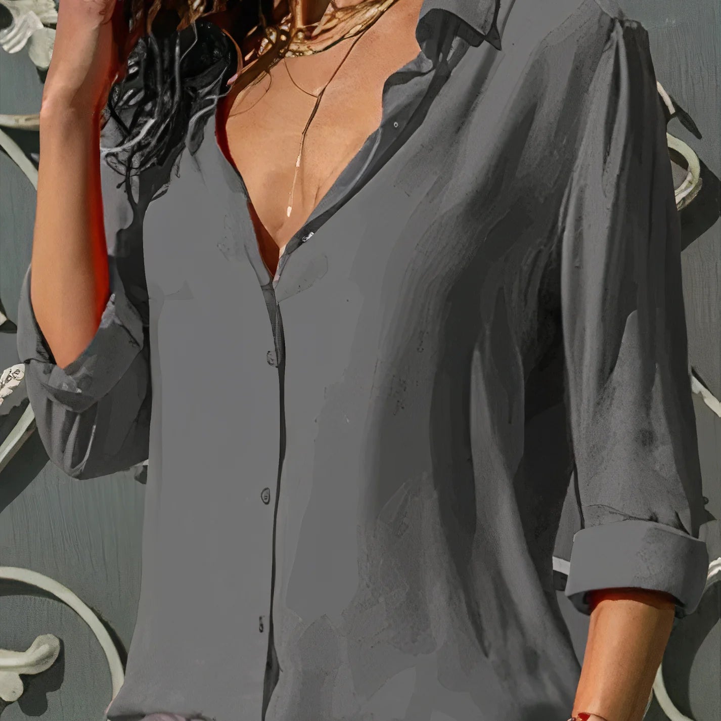 Madeline | Elegante Chiffonbluse für Frauen
