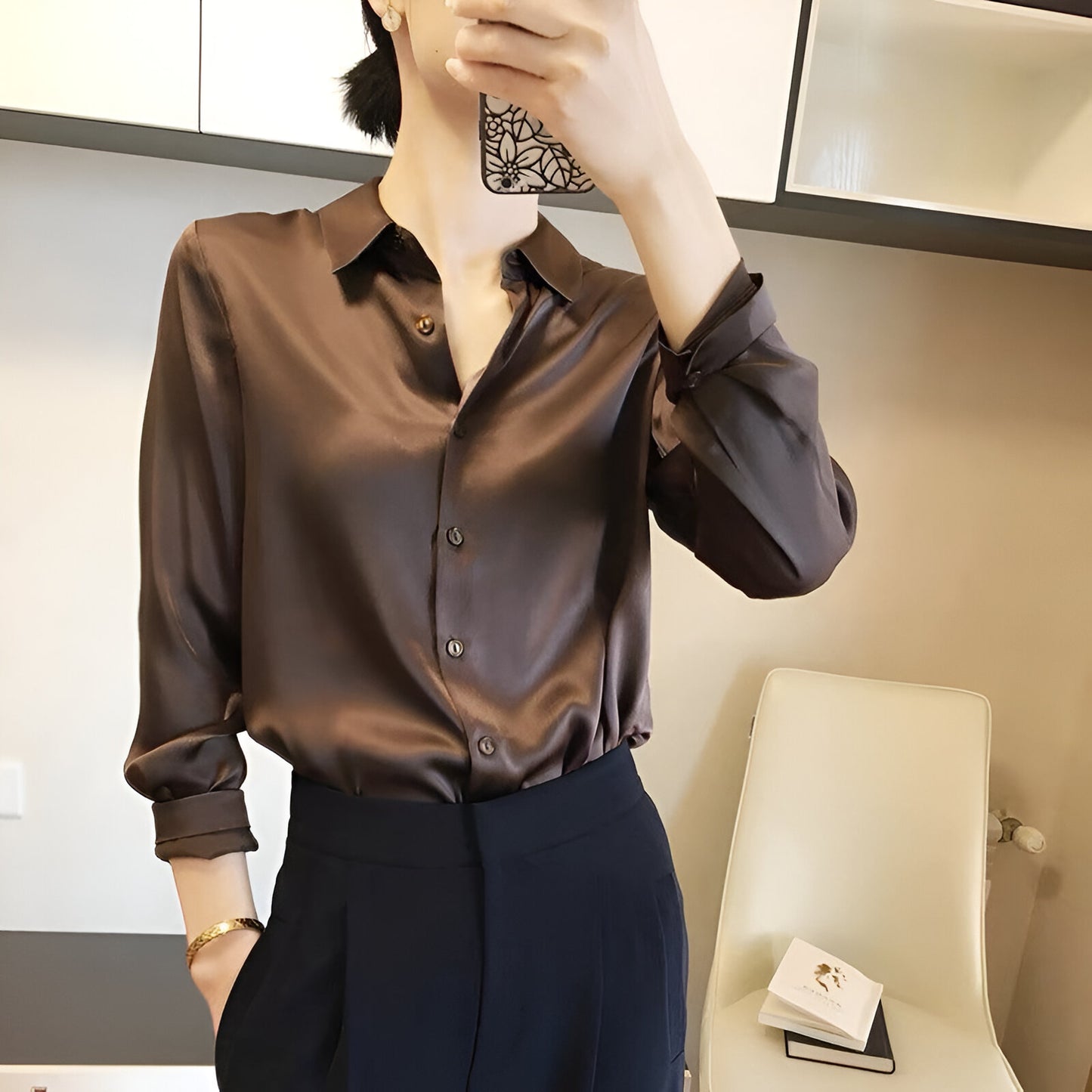 Adin | Elegante Satinbluse