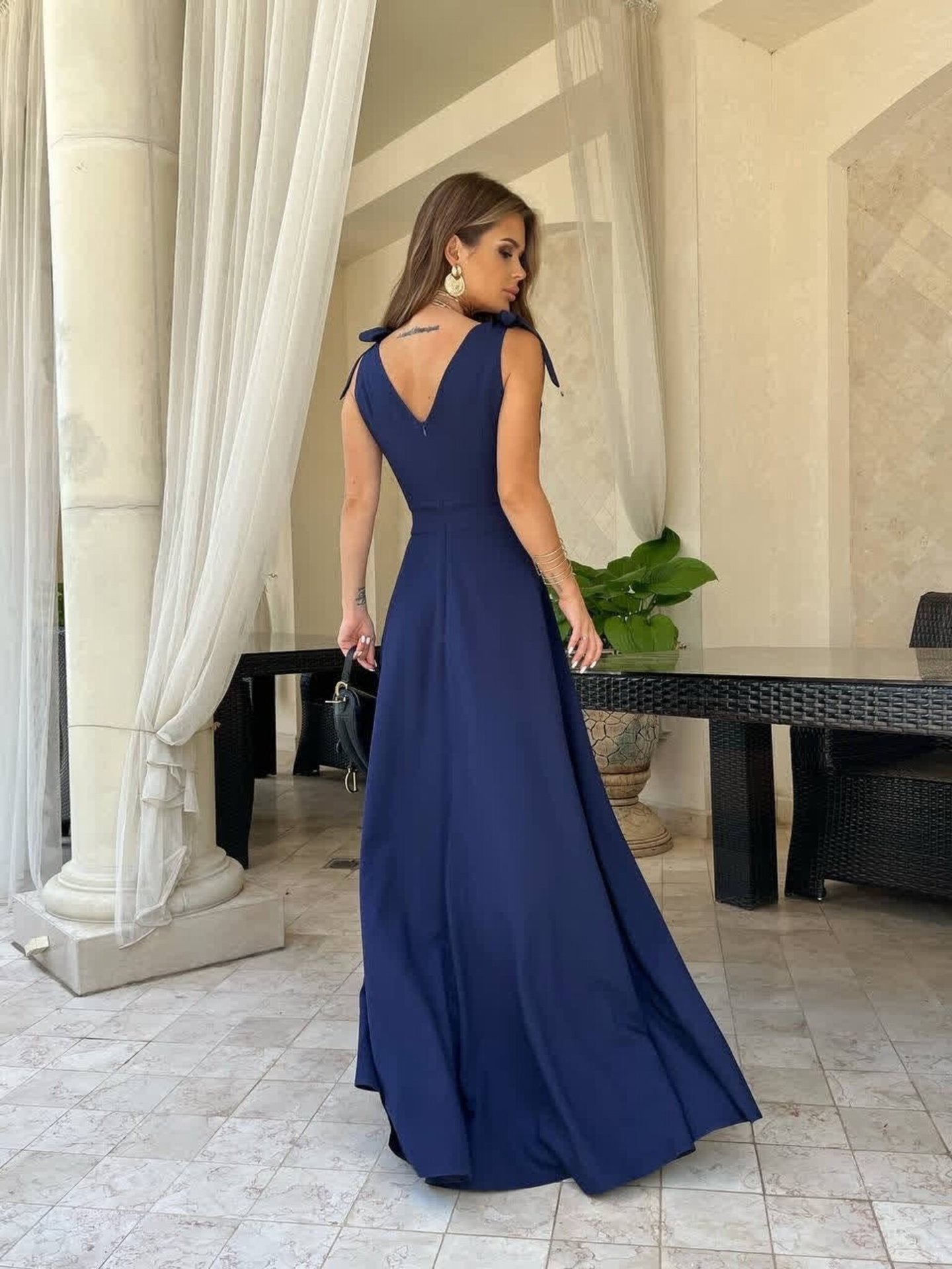 Bronya | Sommer Neue V-Ausschnitt Sexy Spaghetti Strap Ärmelloses Partykleid