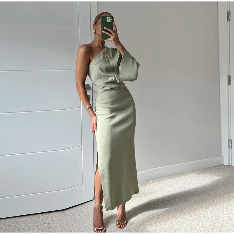 Eliza -  Stilvolles und elegantes grünes Kleid für Frauen