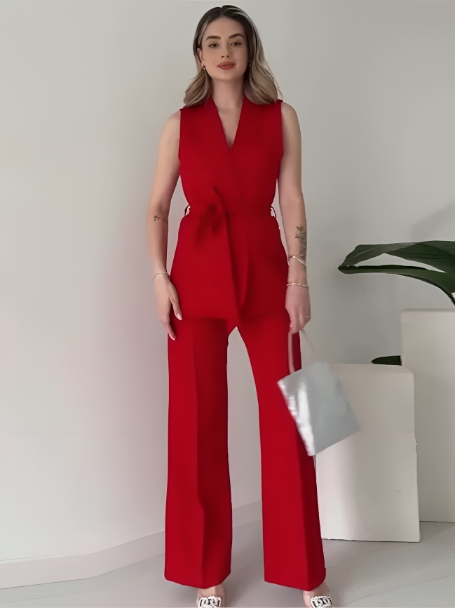 Livia - Stilvolles Set mit ärmellosem Blazer und High-Waist-Hose