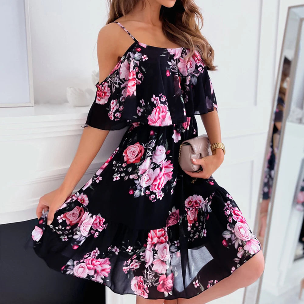 Louise | Geblümtes Chiffonkleid