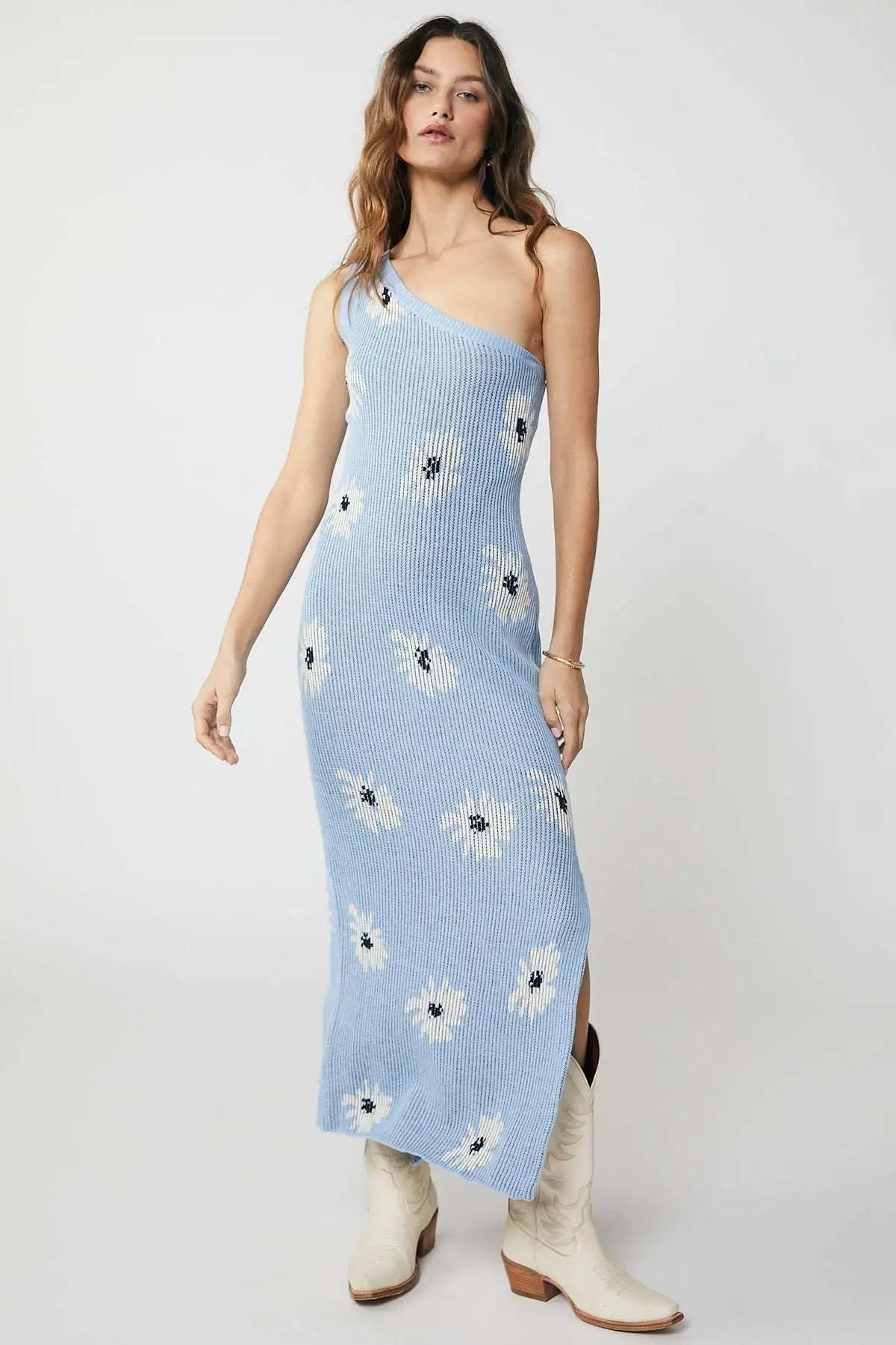 Bridgette - Asymmetrisches Kleid mit Blumenmuster