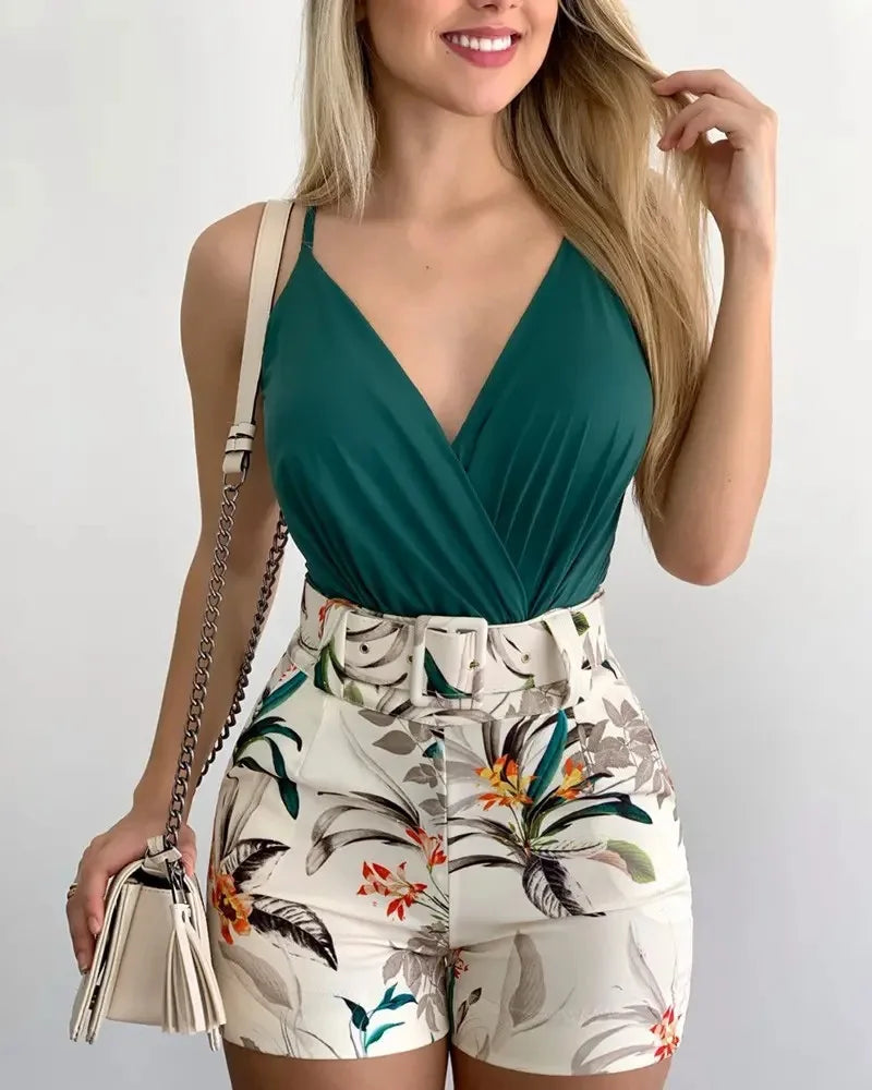 Brigid | Elegantes Blattdruck-Set