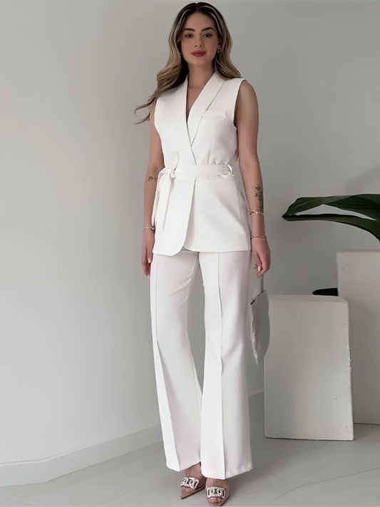Livia - Stilvolles Set mit ärmellosem Blazer und High-Waist-Hose