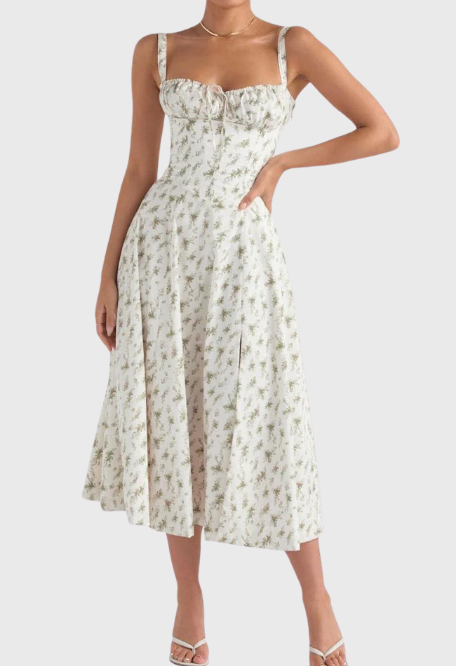 Karoline | Midi-Bustier-Korsett-Sonnenkleid