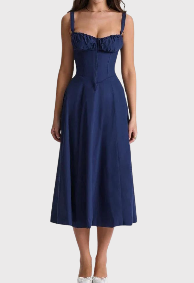 Karoline | Midi-Bustier-Korsett-Sonnenkleid
