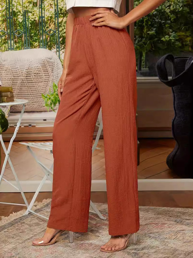 Catriona - Schicke gerade Hose mit elastischem Bund