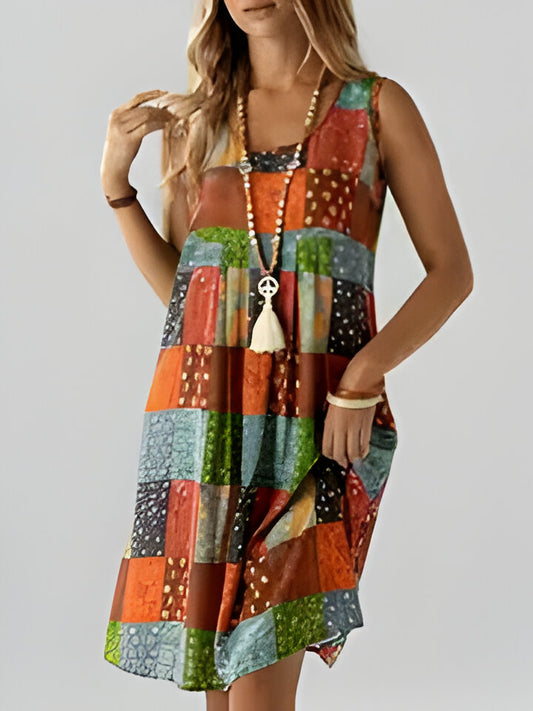 Elsie | Vintage Boho Patchwork Kleid für Frauen