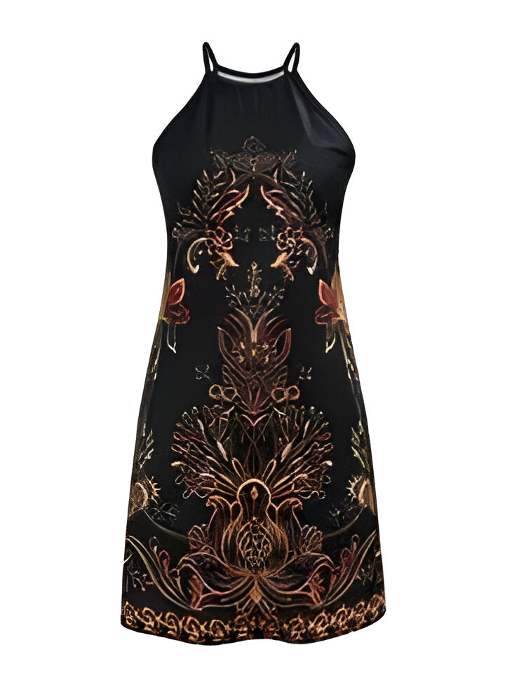 Sophia | Damen Boho Floral Print Halter Kleid