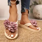 Layla - Lässige Damen-Flip-Flops mit Blumenstickerei