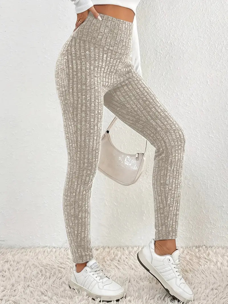 Zoe - French-inspirierte gerippte Damen-Leggings mit verstellbarer Taillenschnürung