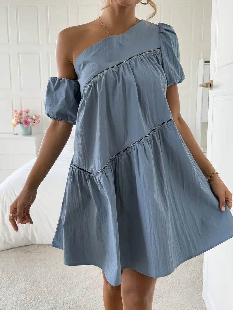 Saoirse | Elegantes schulterfreies Rüschenkleid für Damen