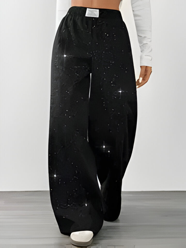 Angela | Women'S Casual Starry Galaxy Print Weite Hosenbeine