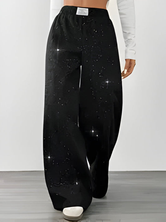Angela | Women'S Casual Starry Galaxy Print Weite Hosenbeine