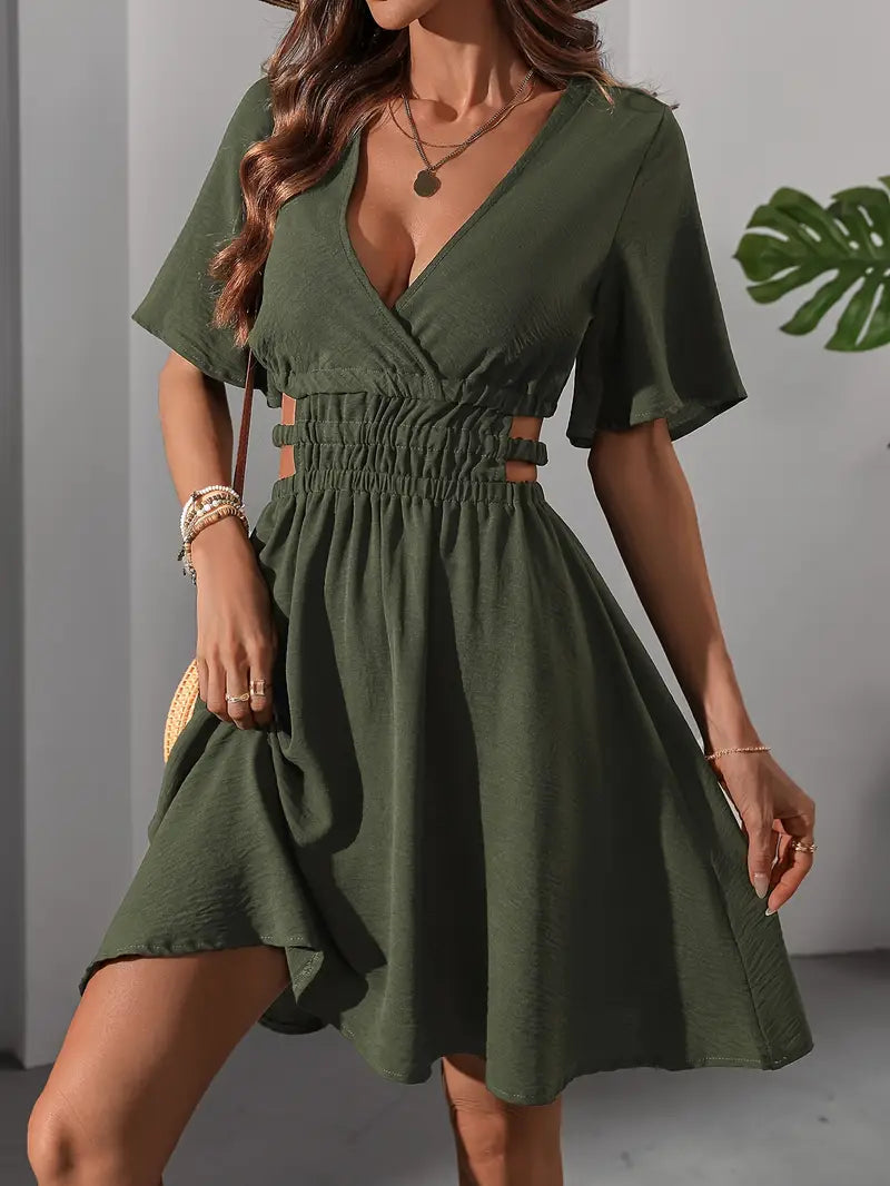Sienna | Elegantes V-Ausschnitt-Kleid für Frauen im Urlaubsstil