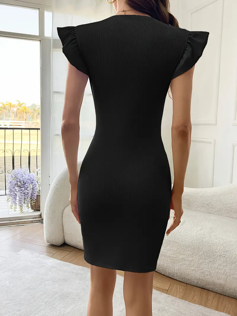 Ronja | Elegantes Bodycon-Kleid mit Rüschenärmeln