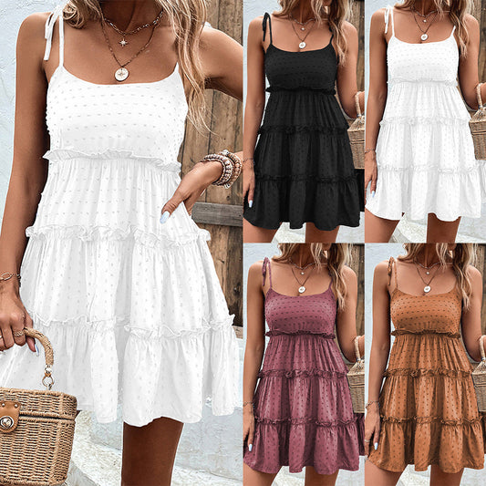 Hannah | Bequemes Sommerkleid mit Spaghetti-Trägern und Rüschen für Frauen