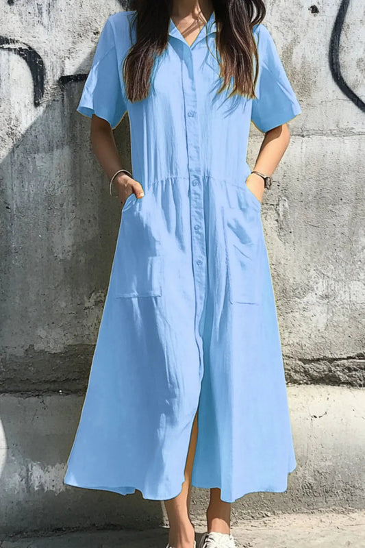 Matilda - Legeres Kurzarmkleid mit Knopfleiste
