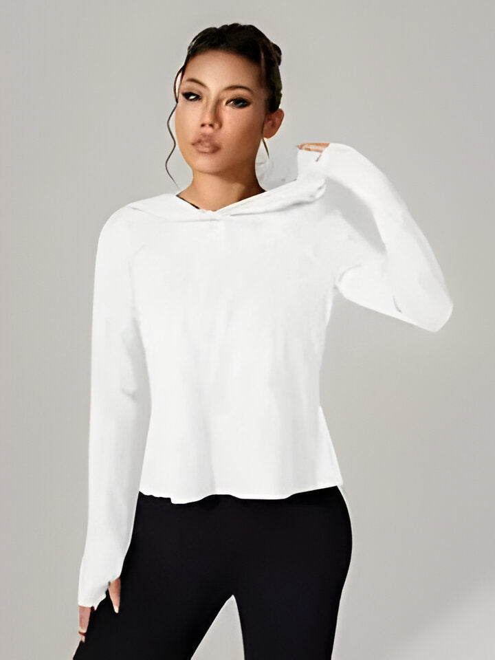 Mary Rose | Women'S Casual Split Back Hooded Sport-Top