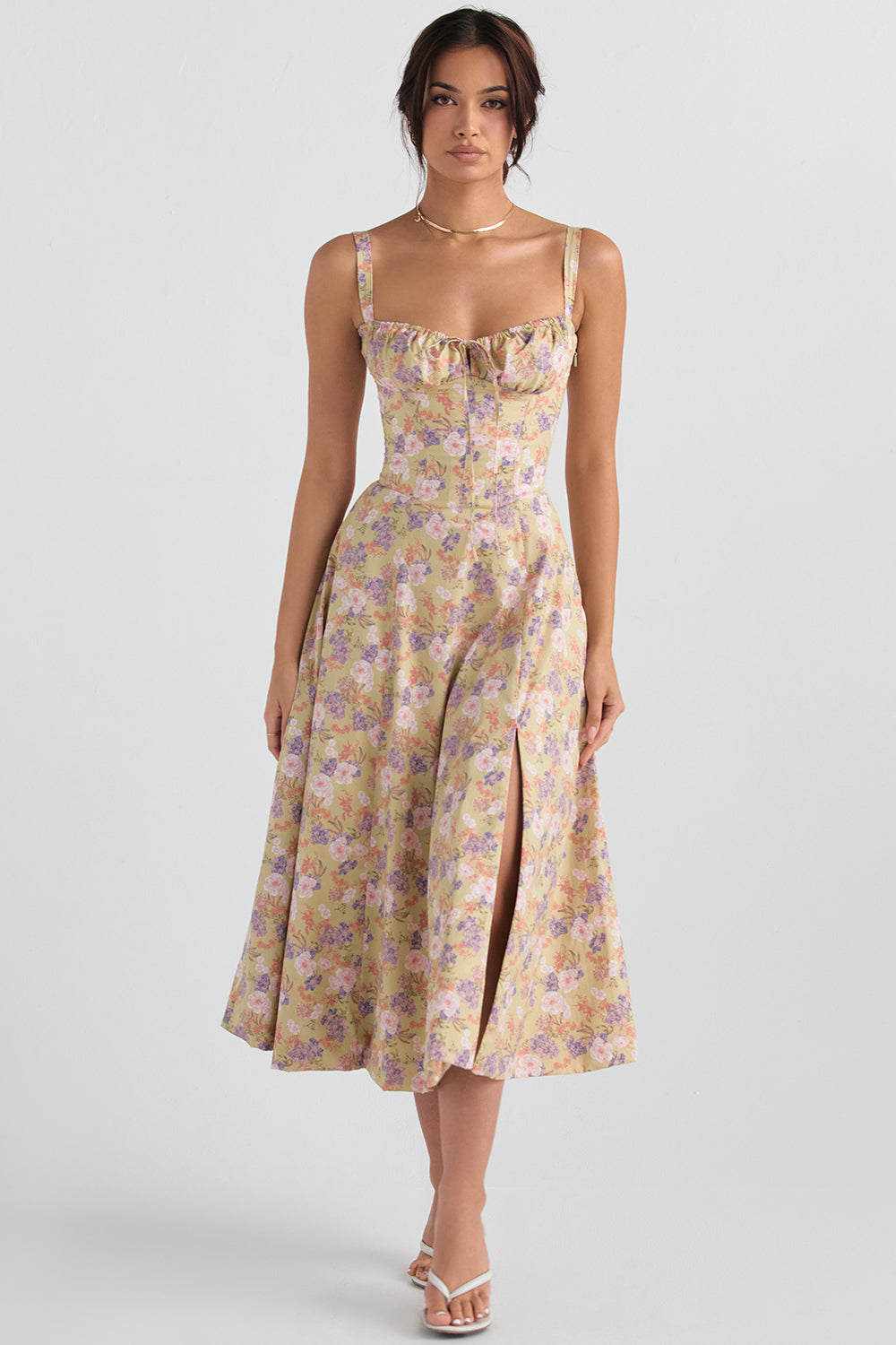 Karoline | Midi-Bustier-Korsett-Sonnenkleid