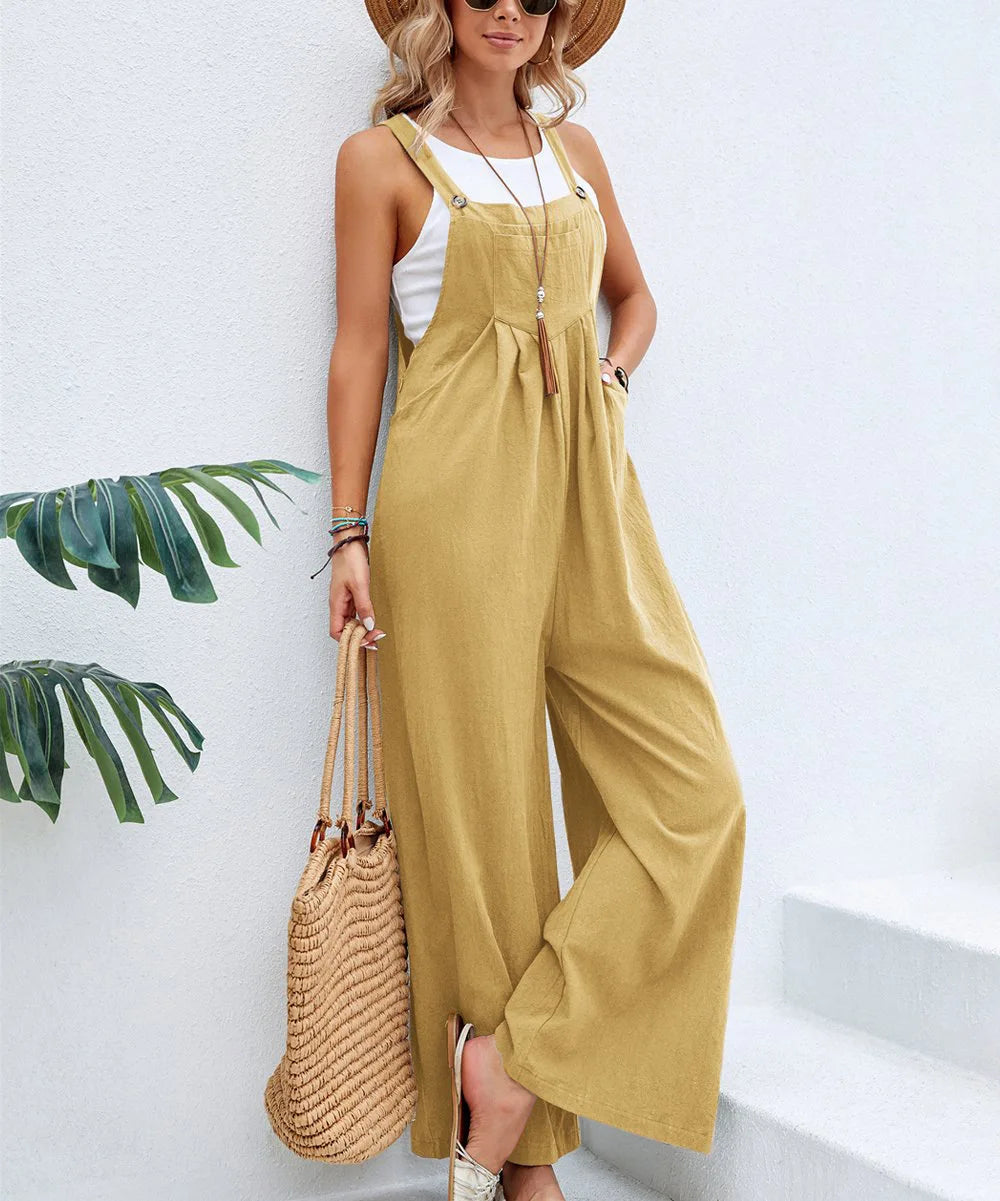 Amara |  Ärmellose Latzhose Casual Jumpsuit