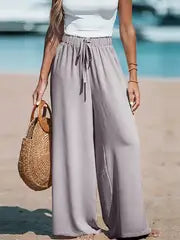 Adelina | Bequeme und atmungsaktive Hose mit hoher Taille und weitem Bein