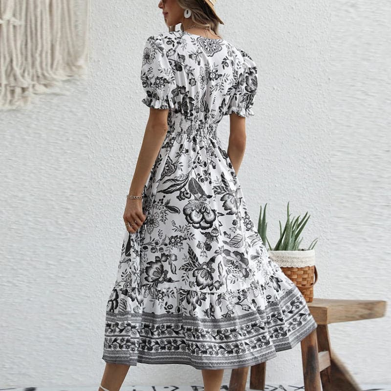 Briella | Langes, bequemes Sommerkleid mit V-Ausschnitt
