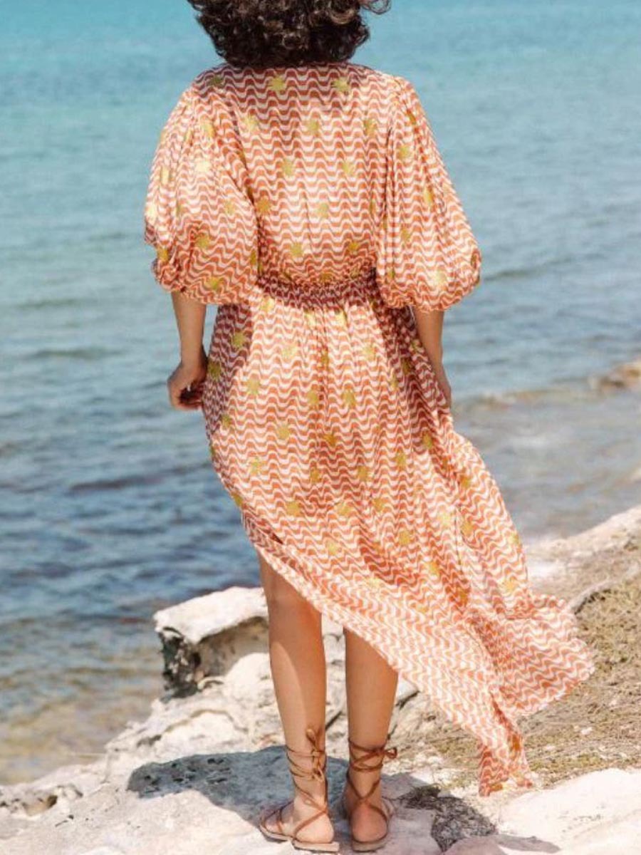 Desiree | Bedrucktes Kleid mit Manschetten