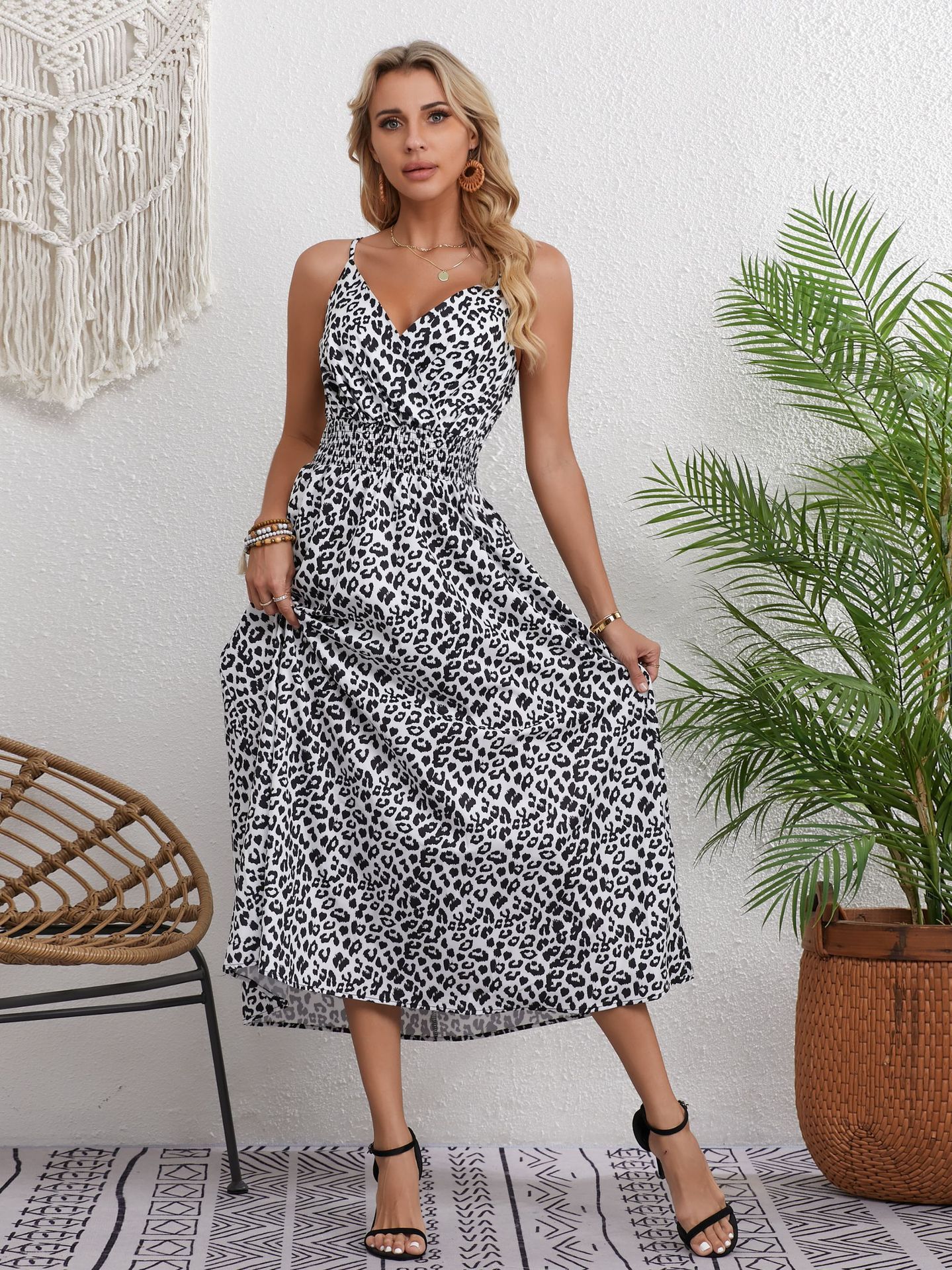 Gloria |  Großes Swing-Kleid mit Leopardenmuster