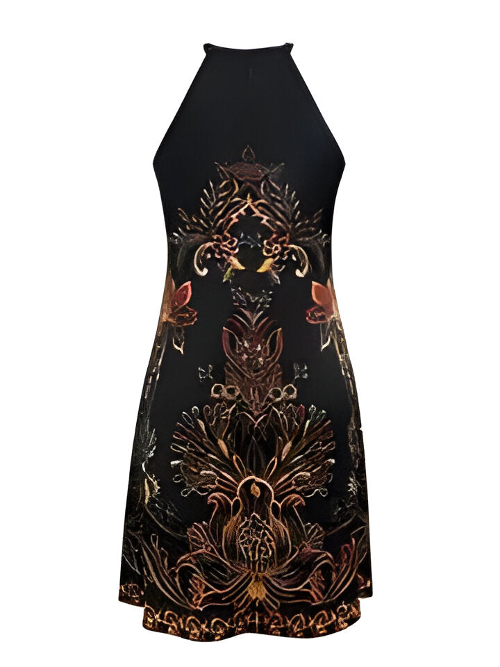 Sophia | Damen Boho Floral Print Halter Kleid