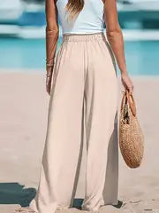 Adelina | Bequeme und atmungsaktive Hose mit hoher Taille und weitem Bein