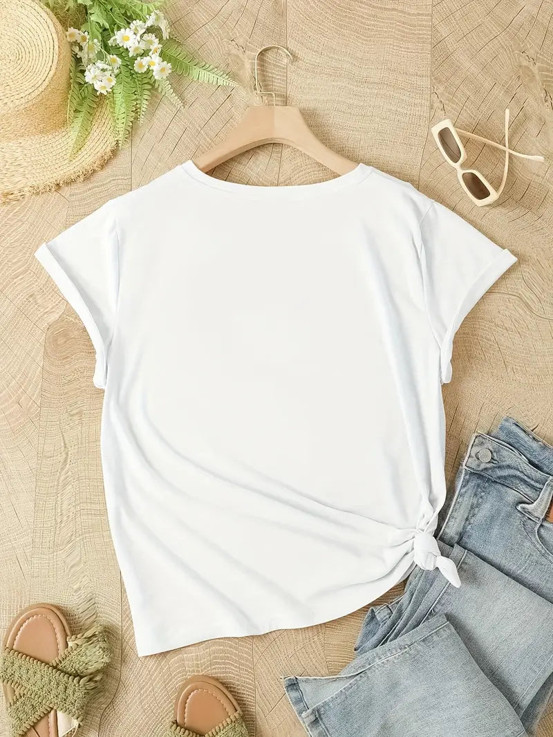 Odette | T-Shirt mit Rundhalsausschnitt und Blumendruck