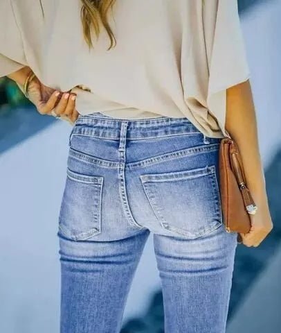 Myrna -  Jeans mit hoher Taille und Knopfleiste für Frauen