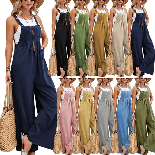 Amara |  Ärmellose Latzhose Casual Jumpsuit