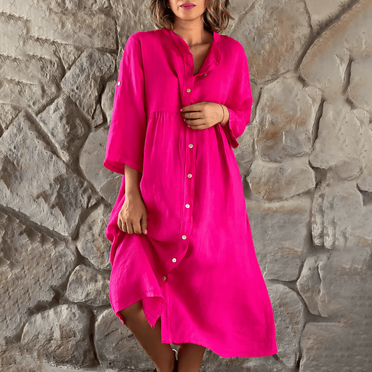 Priscilla | Schickes Midikleid mit Knopfleiste für Frauen
